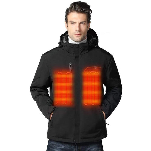 Venustas Men's Heated Jacket 5V With Detachable Hood L - Black