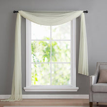 Load image into Gallery viewer, Voile Sheer Window Scarf 216&quot; Ivory
