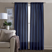 Load image into Gallery viewer, WAMSUTTA Cotton Sheer Window Curtain Rod Pocket Panel 95&quot; Navy
