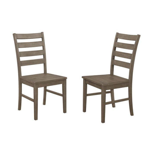 Walker Edison 2pcs Modern Ladder Back Dining Chairs In Aged Grey
