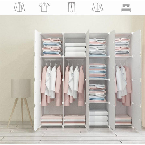 Wardrobe Organizer DIY 16 Cube White