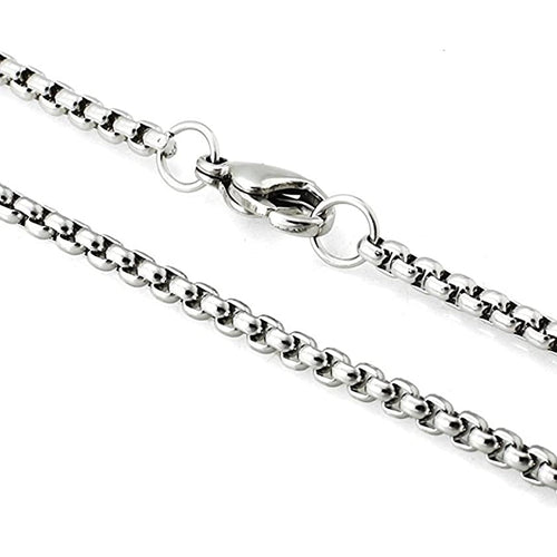 Youlixuess 50cm Women's/Men's Titanium Stainless Steel Rolo Chain Silver-tone