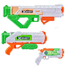 Load image into Gallery viewer, Zuru X-Shot Water Warfare 3 Pack Water Blasters - Green/White/Orange
