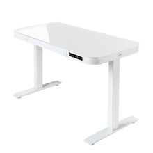 Load image into Gallery viewer, airLIFT Modern Height Adjustable Electric Glass Desk with Drawer, White-Liquidation Store
