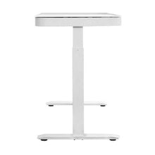 Load image into Gallery viewer, airLIFT Modern Height Adjustable Electric Glass Desk with Drawer, White

